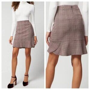 White House Black Market Plaid Mermaid Boot Skirt